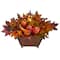 2ft. Pumpkin, Maple Leaf, Berries Arrangement in Metal Vase